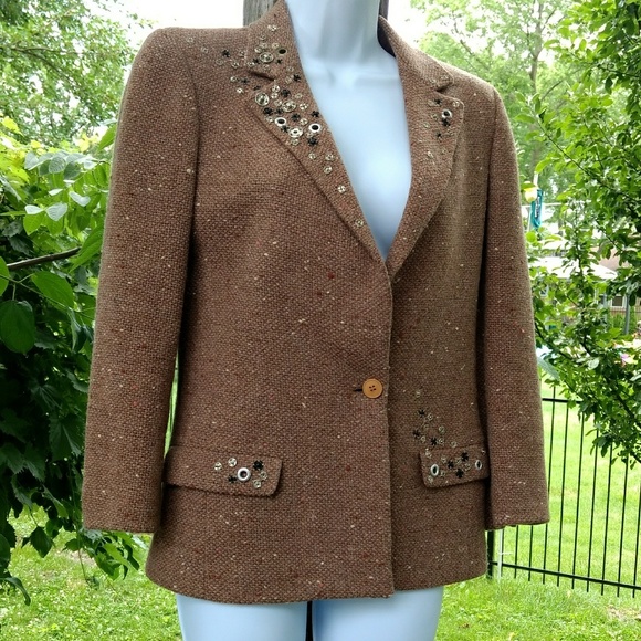 Vintage | Jackets & Coats | Upcycled Fashion Embellished Vintage Wool ...